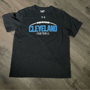 UNDER ARMOUR Cleveland Football Fear the Bolt Short Sleeve Shirt Size X-Large